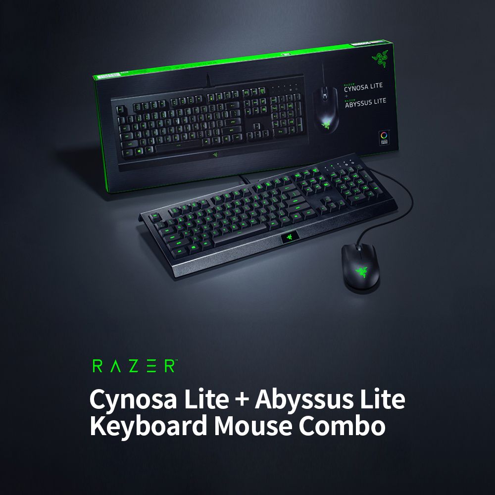TECLADO GAMER RAZER CYNOSA LITE + MOUSE ABYSSUS LITE RGB