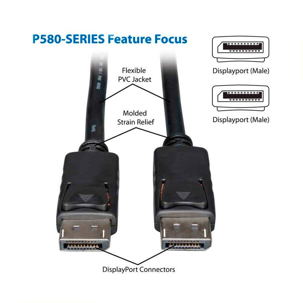 CABLE DE VIDEO TRIPP-LITE DISPLAYPORT 4K 2K 3 METROS