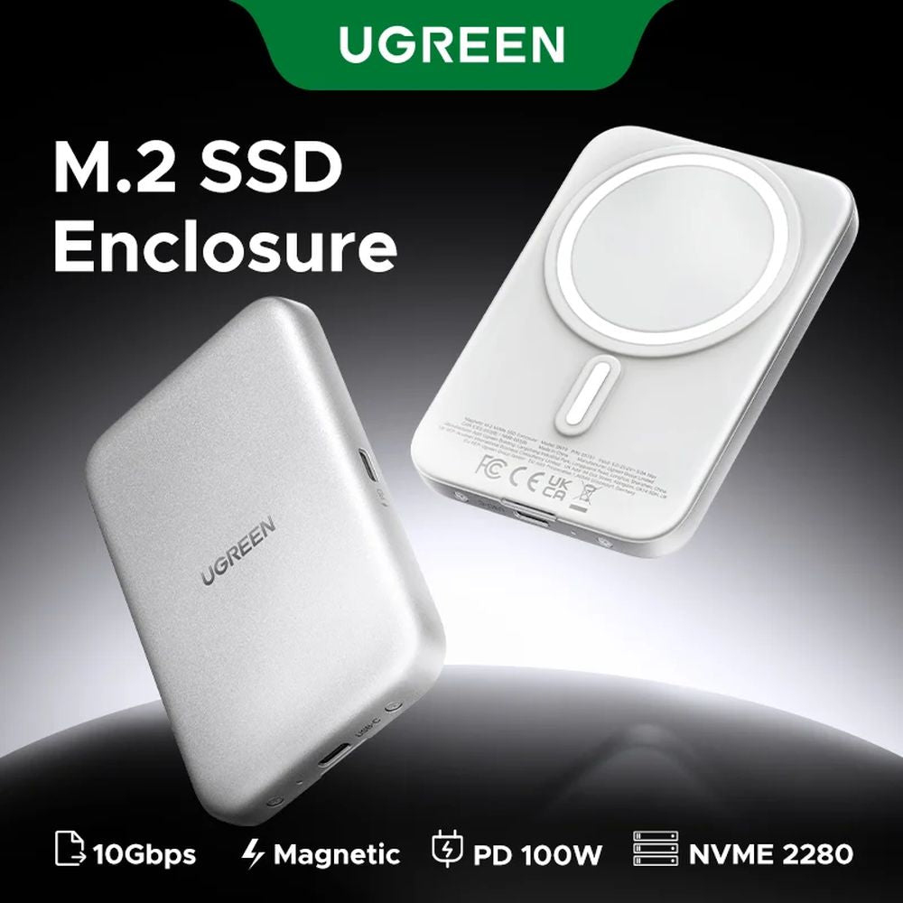 ENCLOSURE SSD NMVE UGREEN CARCASA MAGNETICA 10GPBS DATOS USB-C CARGA M / B+M KEY (D619 55151)