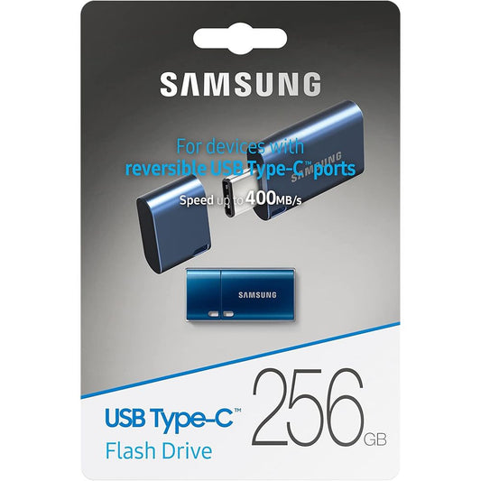 MEMORIA USB FLASH USB-C 256GB HASTA 400MBS CON TAPA AZUL