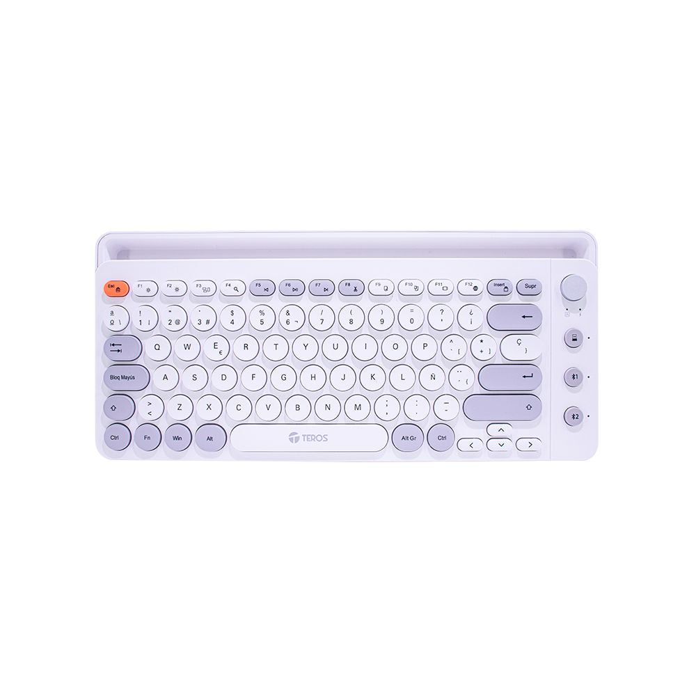 TECLADO CON LETRAS CIRCULARES INALAMBRICO TEROS TE-4070S BLANCO