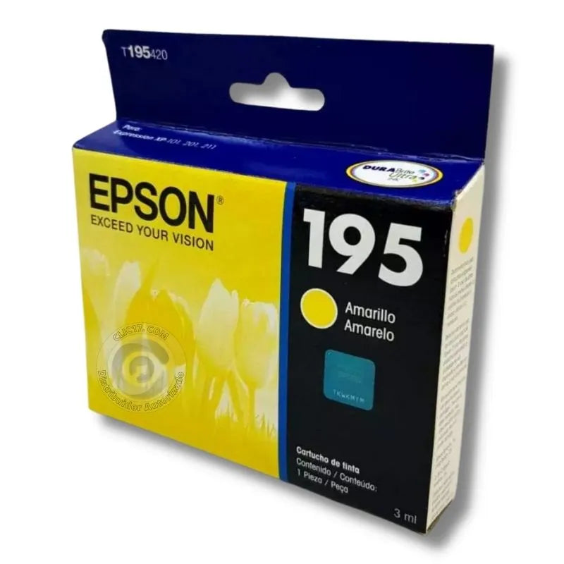 CARTUCHO EPSON 195 AMARILLO PARA XP20 XP101 201 204 XP-211 214 401 411 - T195420