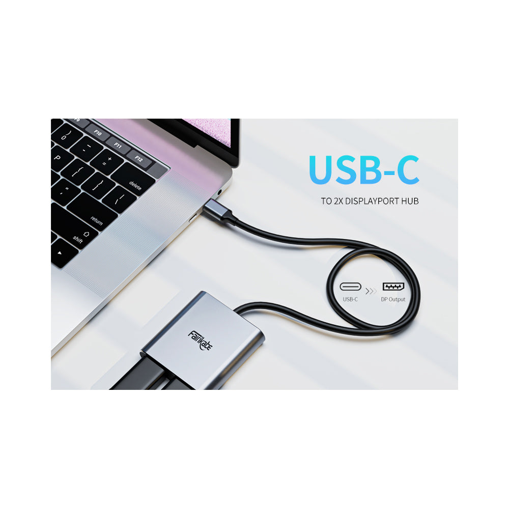 Adaptador USB C a DISPLAYPORT dual USB C A 2 DISPLAYPORT PC MAC IPAD