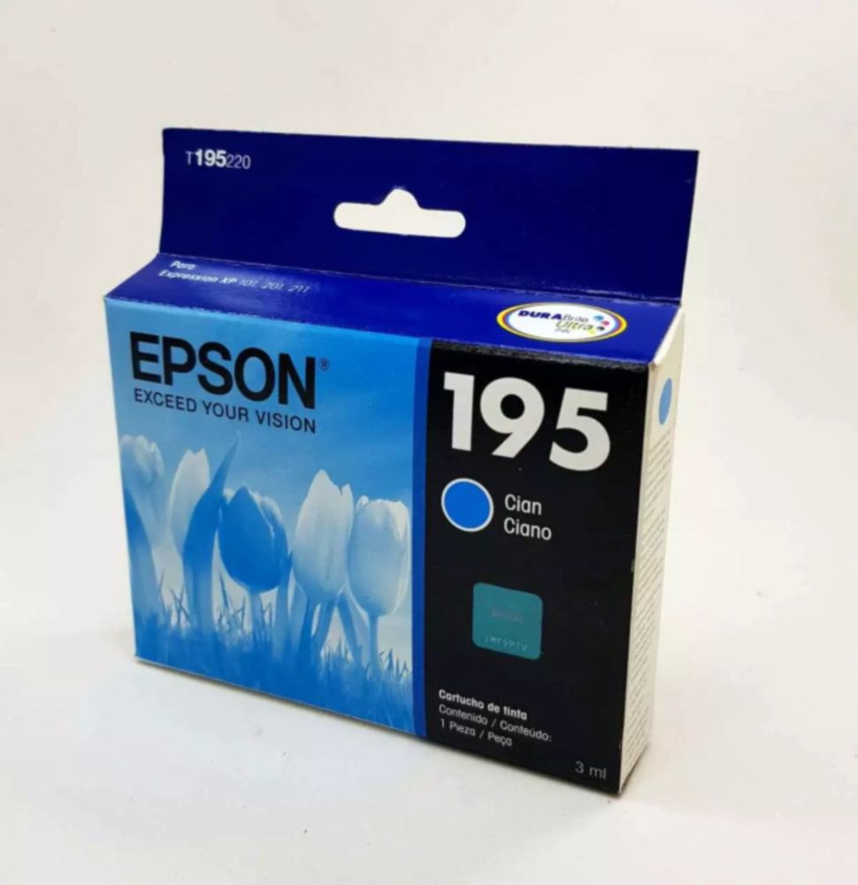 CARTUCHO EPSON 195 CIAN PARA XP20 XP101 201 204 XP-211 214 401 411 - T195220