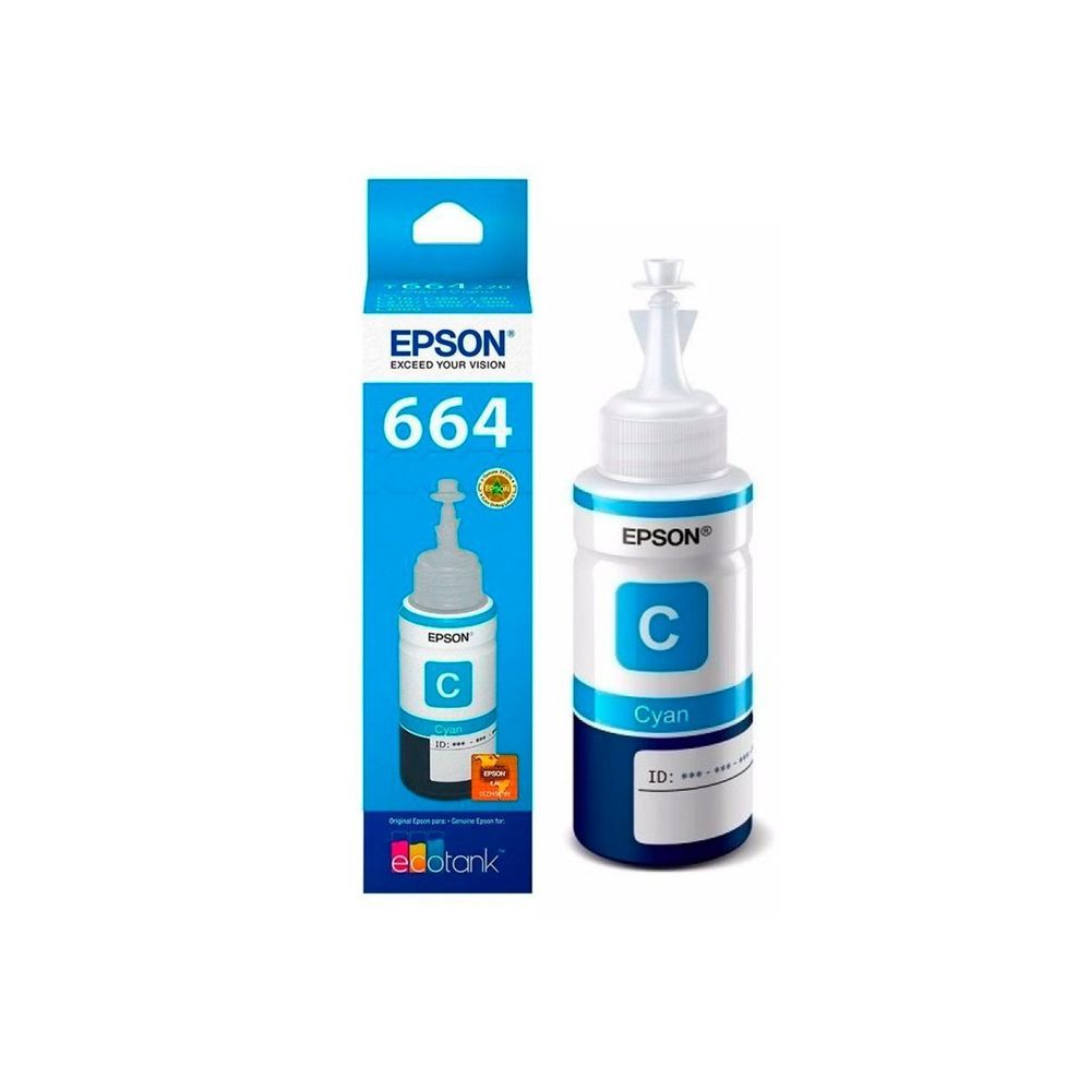 Botella tinta EPSON T664220 cyan 664 serie L 100% original