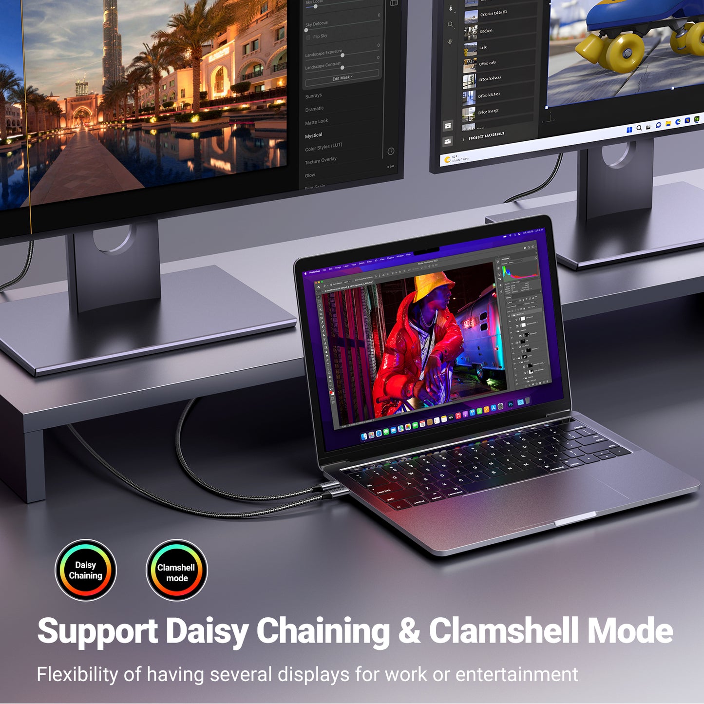 CABLE UGREEN USB C a DISPLAYPORT 3M 8K Thunderbolt 4 3 CERTIFICADO 4k 2k HDR 240hz 180hz 165hz 144hz HDR G-SYNC FREESYNC CM556 25839