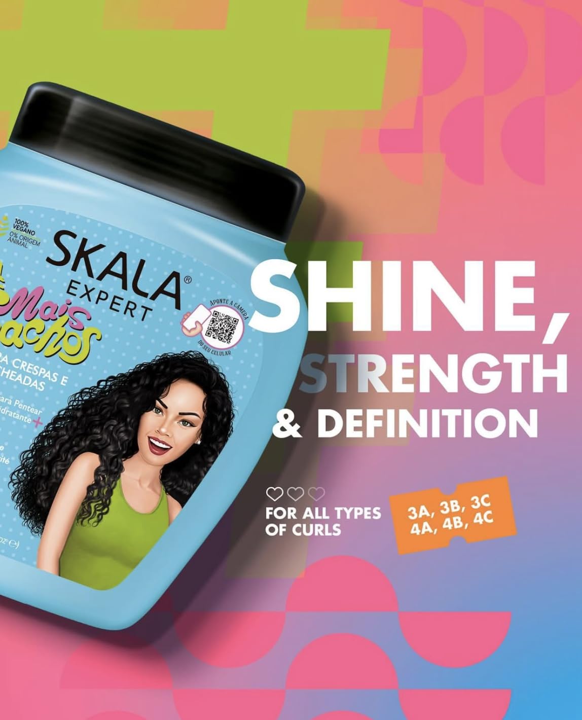 Máscara Skala Mais Cachos Hidratación De 1l 1kg para cabello tipo 3ABC