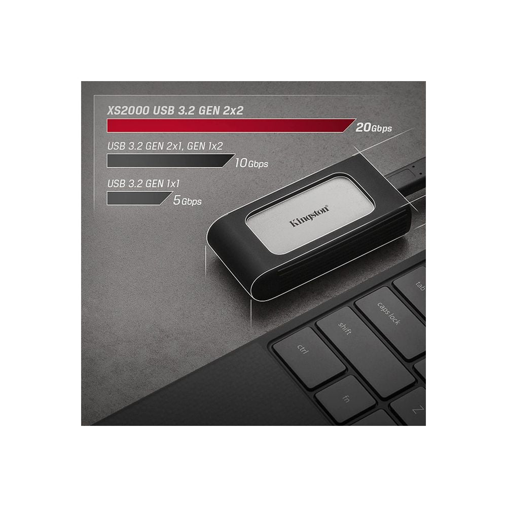 Disco externo SSD KINGSTON XS2000 2TB 3.2 TIPO C 20Gbps 2000MB/S