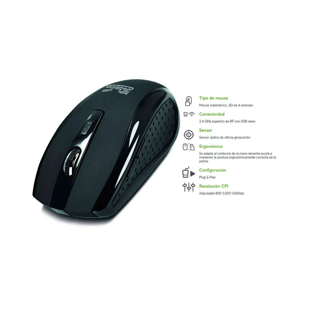 MOUSE INALAMBRICO Klip Xtreme KLEVER WIRELESS NEGRO