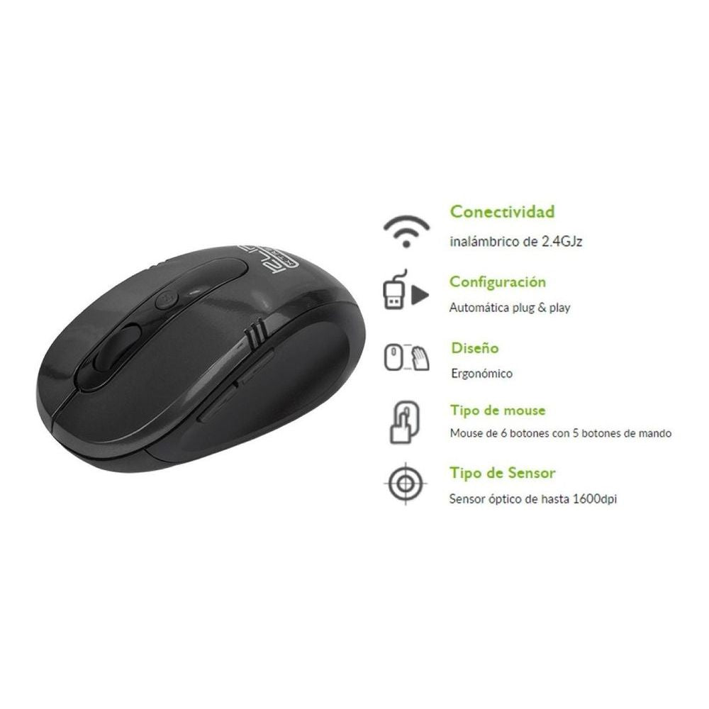 MOUSE INALAMBRICO Klip Xtreme VECTOR WIRELESS NEGRO