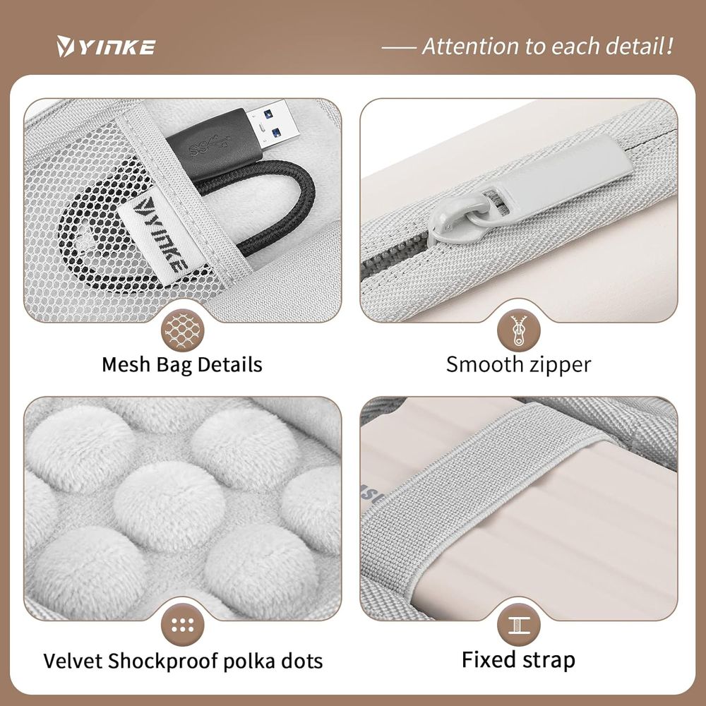 FUNDA YINKE BLANCO PARA DISCO DURO EXTERNO T7, T7 SHIELD, TOUCH PORTATIL BLANCO