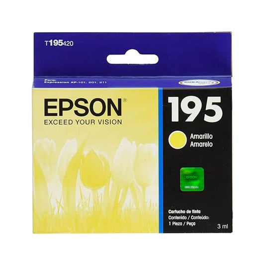 CARTUCHO EPSON 195 AMARILLO PARA XP20 XP101 201 204 XP-211 214 401 411 - T195420
