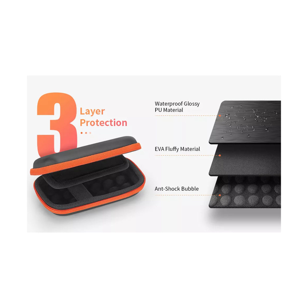 FUNDA PARA DISCO SANDISK EXTREME NEGRO CON ANARANJADO