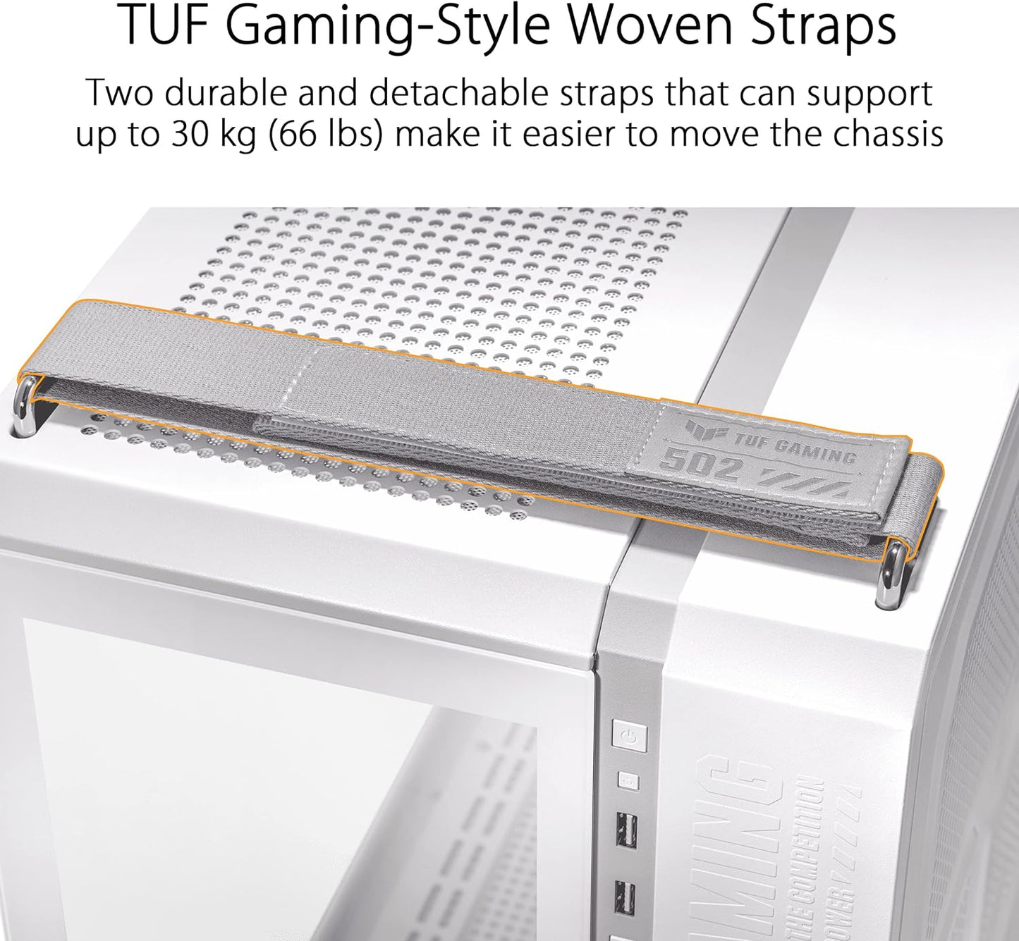 CASE TUF GAMING GT502 BLANCO ATX USB 3 FILTRA POLVO SIN FUENTE