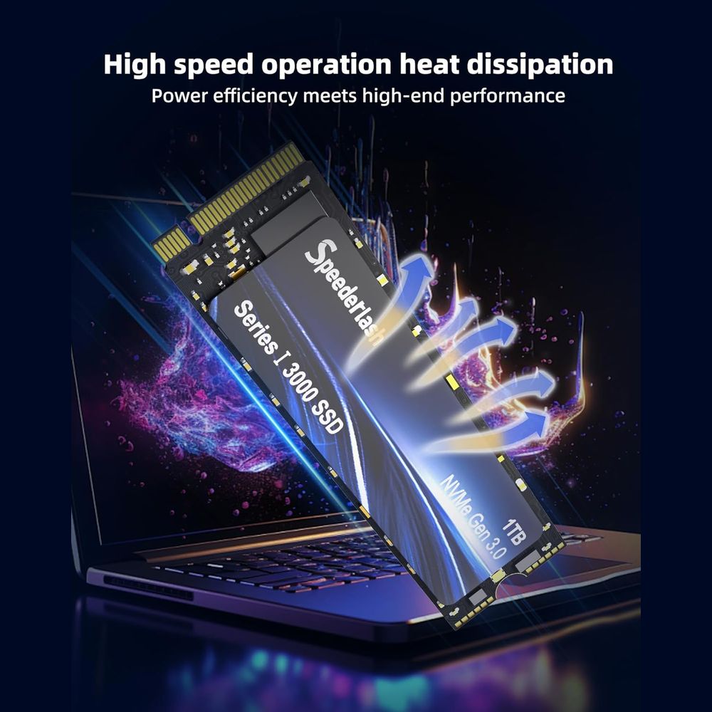 UNIDAD INTERNA DE ESTADO SOLIDO SSD M.2 SPEEDERLASH NVMe PCIE 3.0 1TB 3100MBS CACHE SLC 3D NAND