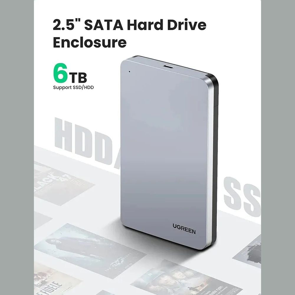 ENCLOSURE SATA 2.5' UGREEN USB 3.1 GEN 2 HARD DRIVE 2.5" SSD & HDD 6GBPS ALUMINIO UGREEN 70499