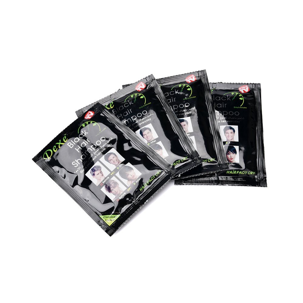 10 Shampoo Tinte Para El Cabello Dexe Quita Canas - Negro
