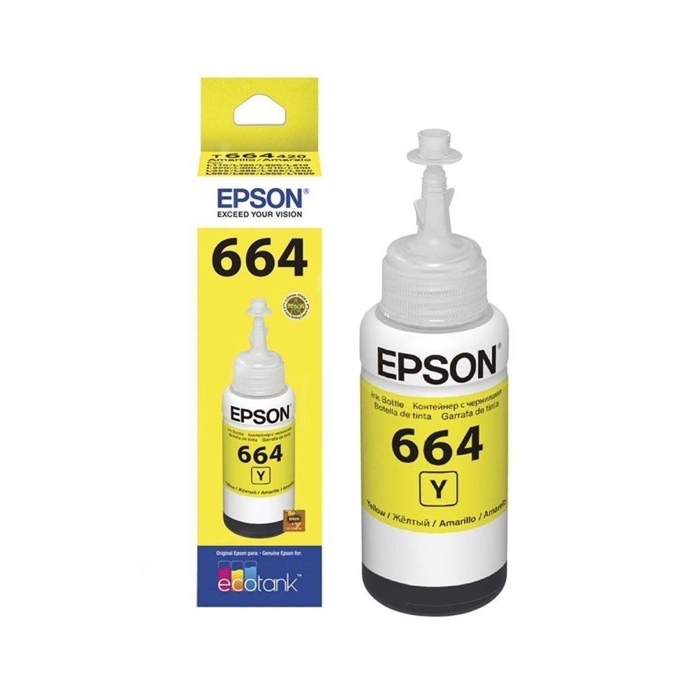 Botella tinta EPSON T664420 T664 AMARILLA 664 serie L 100% original