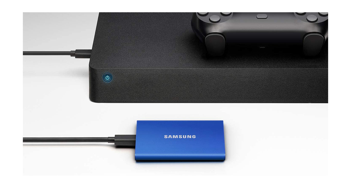 Disco duro SSD externo SAMSUNG T7 2TB 3.2 TIPO C 1050MB/S AZUL
