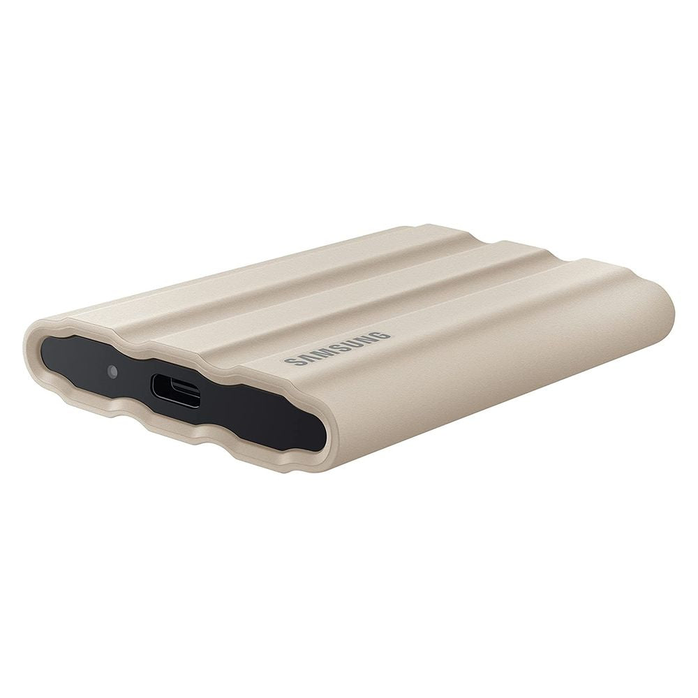 Disco externo SSD SAMSUNG T7 SHIELD CREMA 1TB USB C IP65 RESISTE AGUA CAIDAS