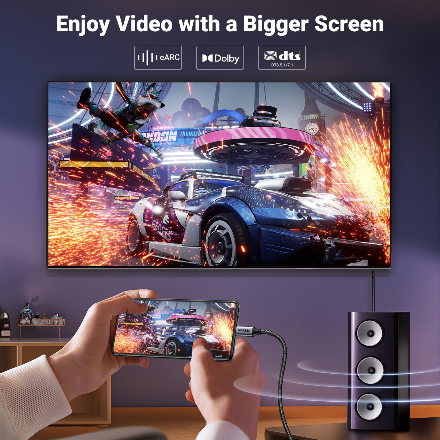 CABLE UGREEN USB C a DISPLAYPORT 3M 8K Thunderbolt 4 3 CERTIFICADO 4k 2k HDR 240hz 180hz 165hz 144hz HDR G-SYNC FREESYNC CM556 25839