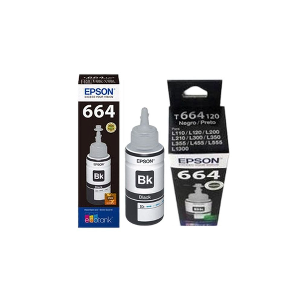 TINTA EPSON 664 NEGRA T664 T664120-AL IMPRESORAS ECOTANK SERIE L 100% ORIGINAL