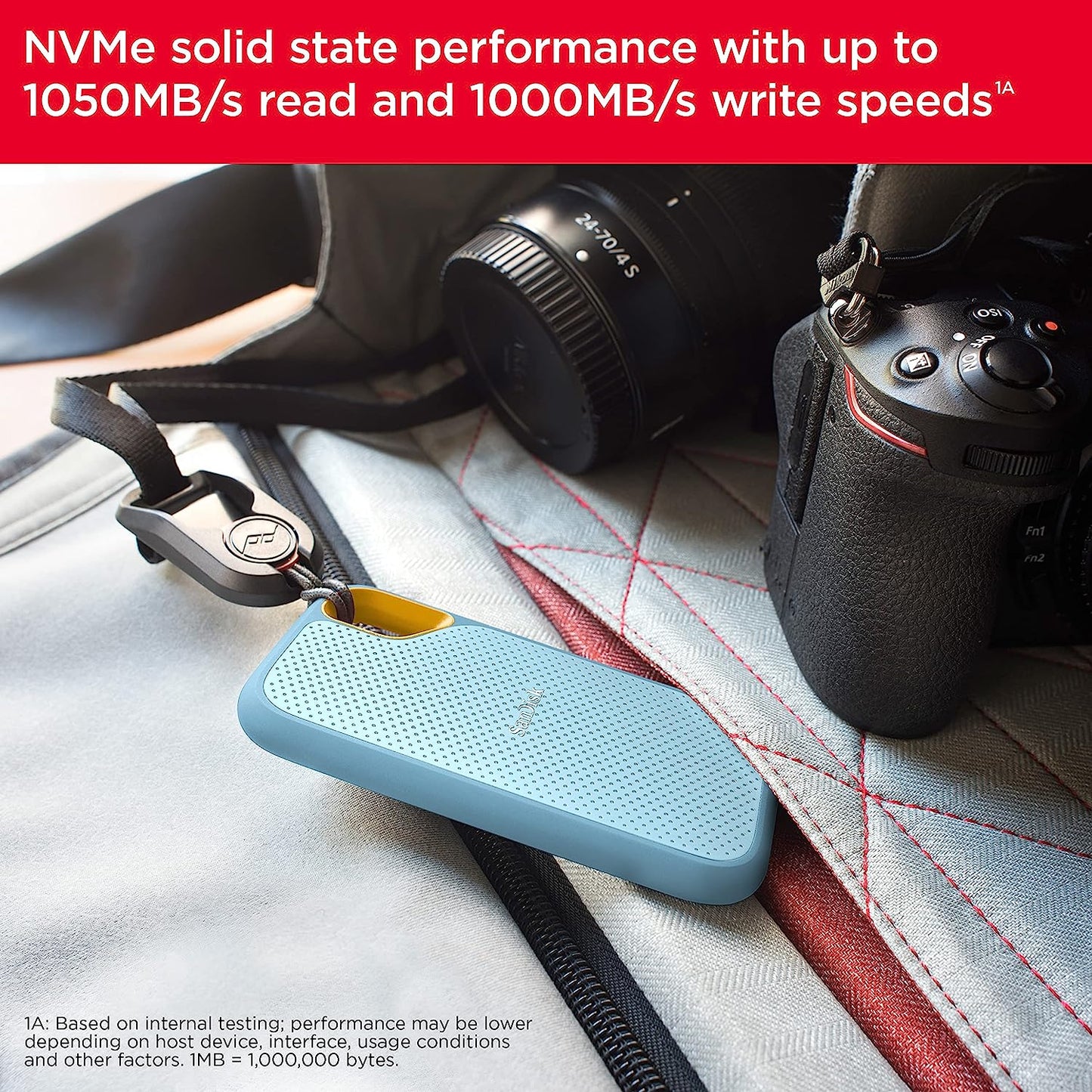DISCO PORTABLE SSD Sandisk E61 V2 1tb 1050Mb/s CELESTE ULTRA VELOZ