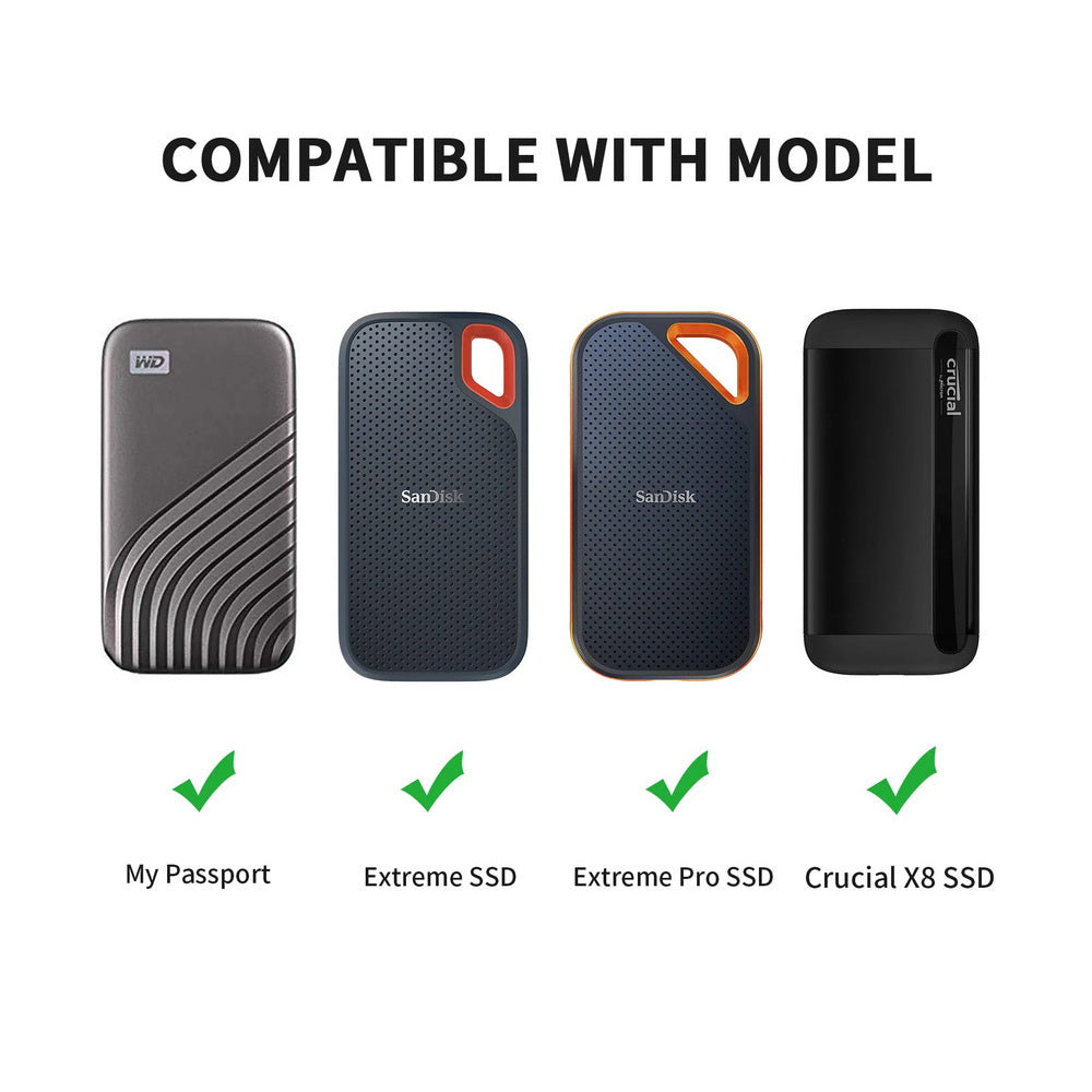 FUNDA PARA DISCO SANDISK EXTREME NEGRO CON ANARANJADO
