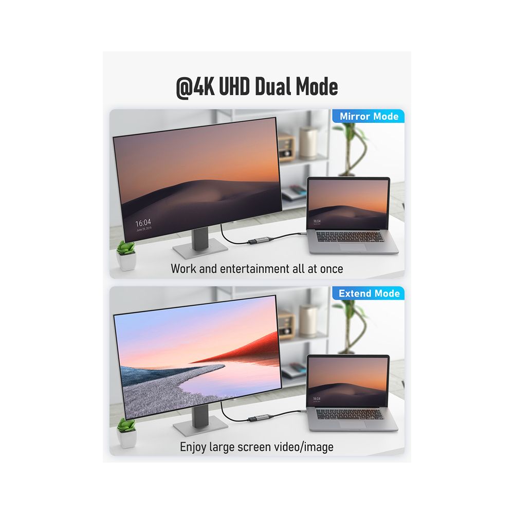 ADAPTADOR VIDEO LEMORELE USB-C a HDMI 4K ADAPTADOR CABLE HDTV LAPTOP A PANTALLA