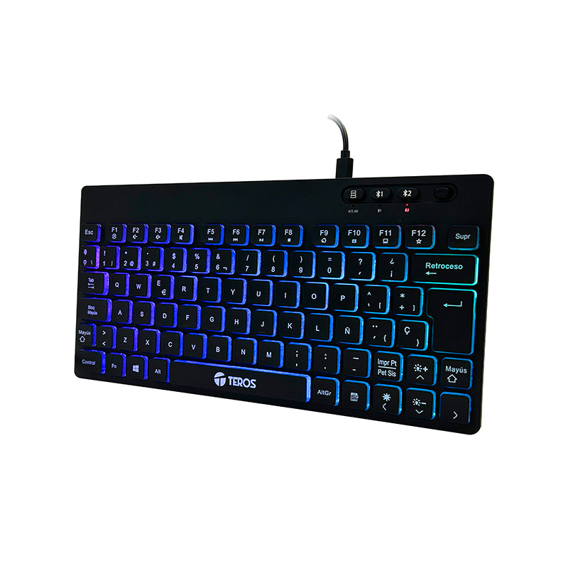 TECLADO GAMER TE-4066G ESPAÑOL NEGRO ILUMINADO INALAMBRICO