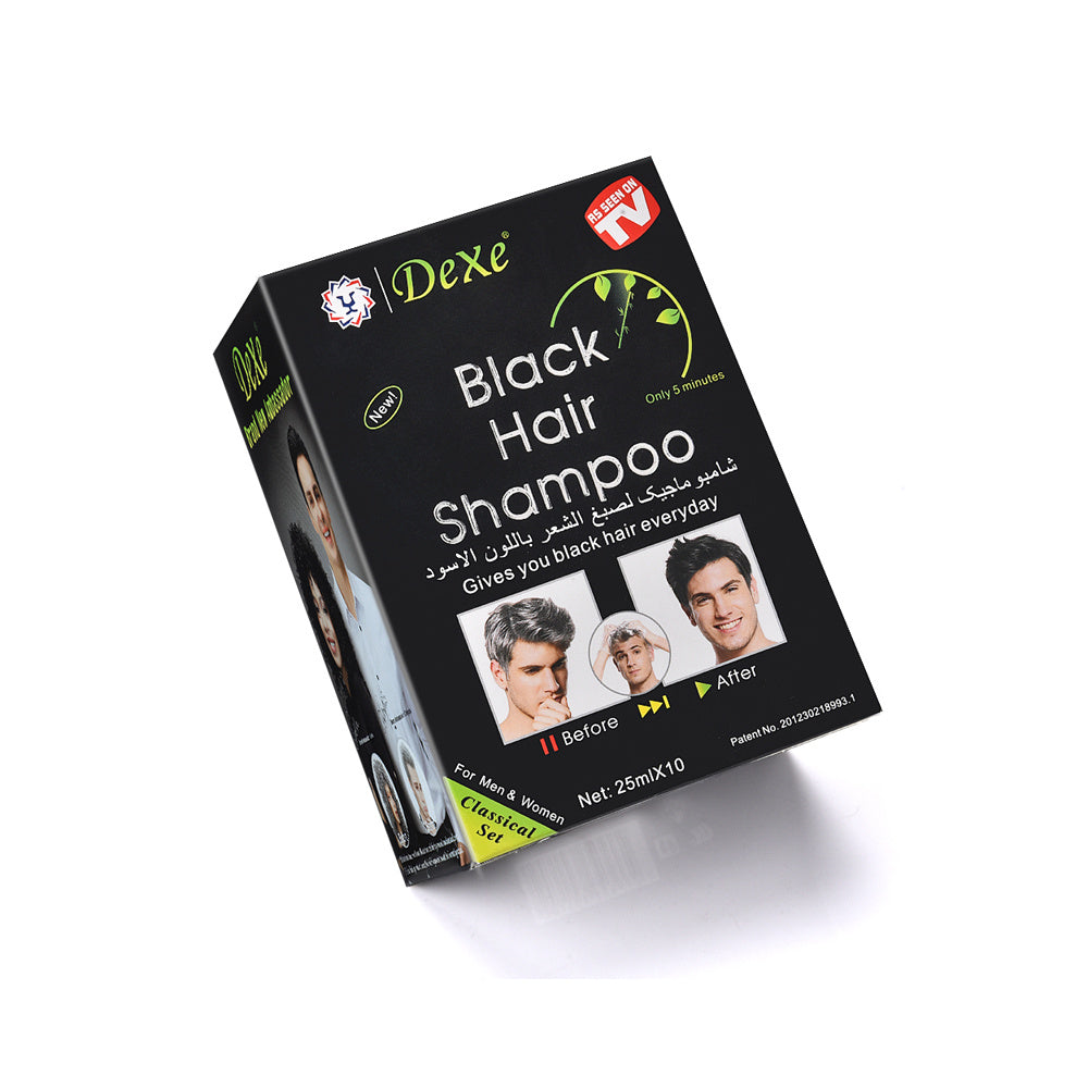 10 Shampoo Tinte Para El Cabello Dexe Quita Canas - Negro