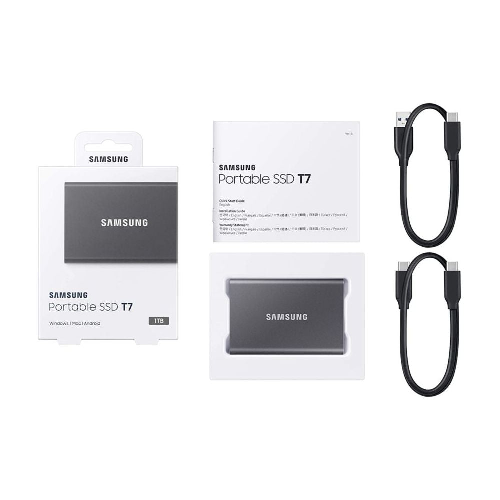 Disco duro externo SSD SAMSUNG NEGRO T7 1TB 3.2 TIPO C 1050MB/S