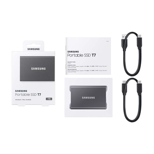 Disco duro externo SSD SAMSUNG NEGRO T7 1TB 3.2 TIPO C 1050MB/S