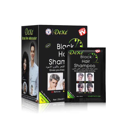 10 Shampoo Tinte Para El Cabello Dexe Quita Canas - Negro