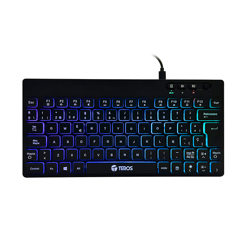 TECLADO GAMER TE-4066G ESPAÑOL NEGRO ILUMINADO INALAMBRICO