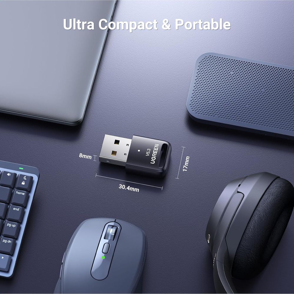 ADAPTADOR BLUETOOTH 5.3 UGREEN NANO USB HASTA 20 METROS - CM591 (PN 90225)