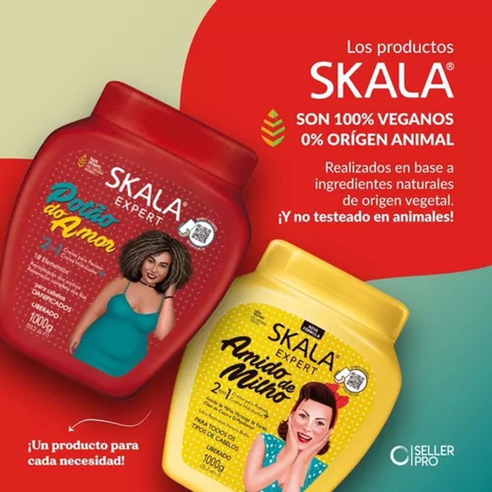 Crema De Tratamiento Skala Mas Crespos 1000 Ml Vegana