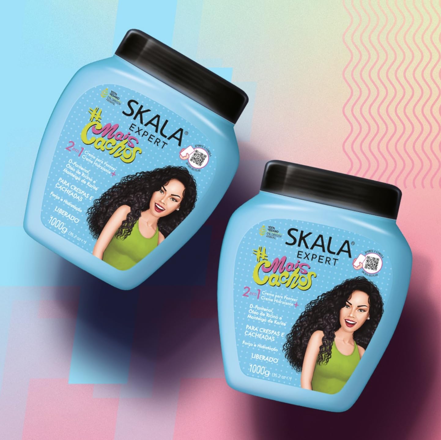 Máscara Skala Mais Cachos Hidratación De 1l 1kg para cabello tipo 3ABC