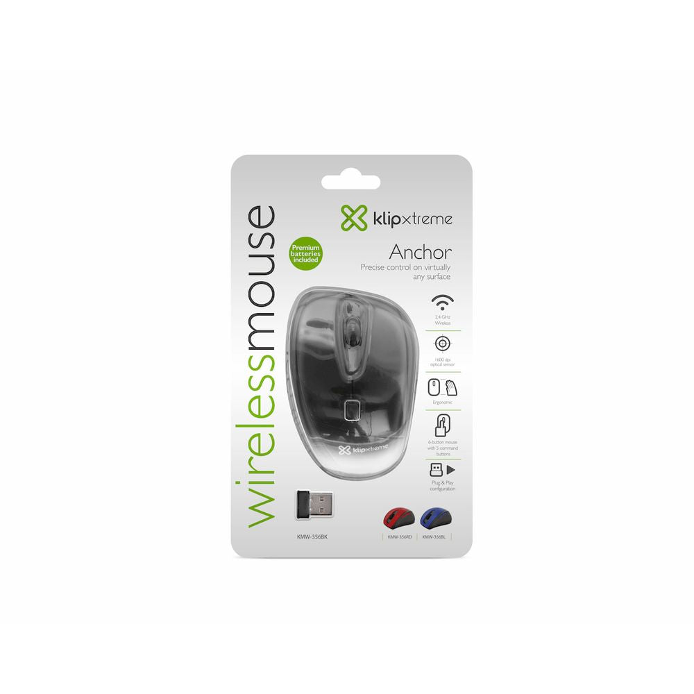 MOUSE INALAMBRICO Klip Xtreme KMW-356RD ANCHOR WIRELESS ROJO