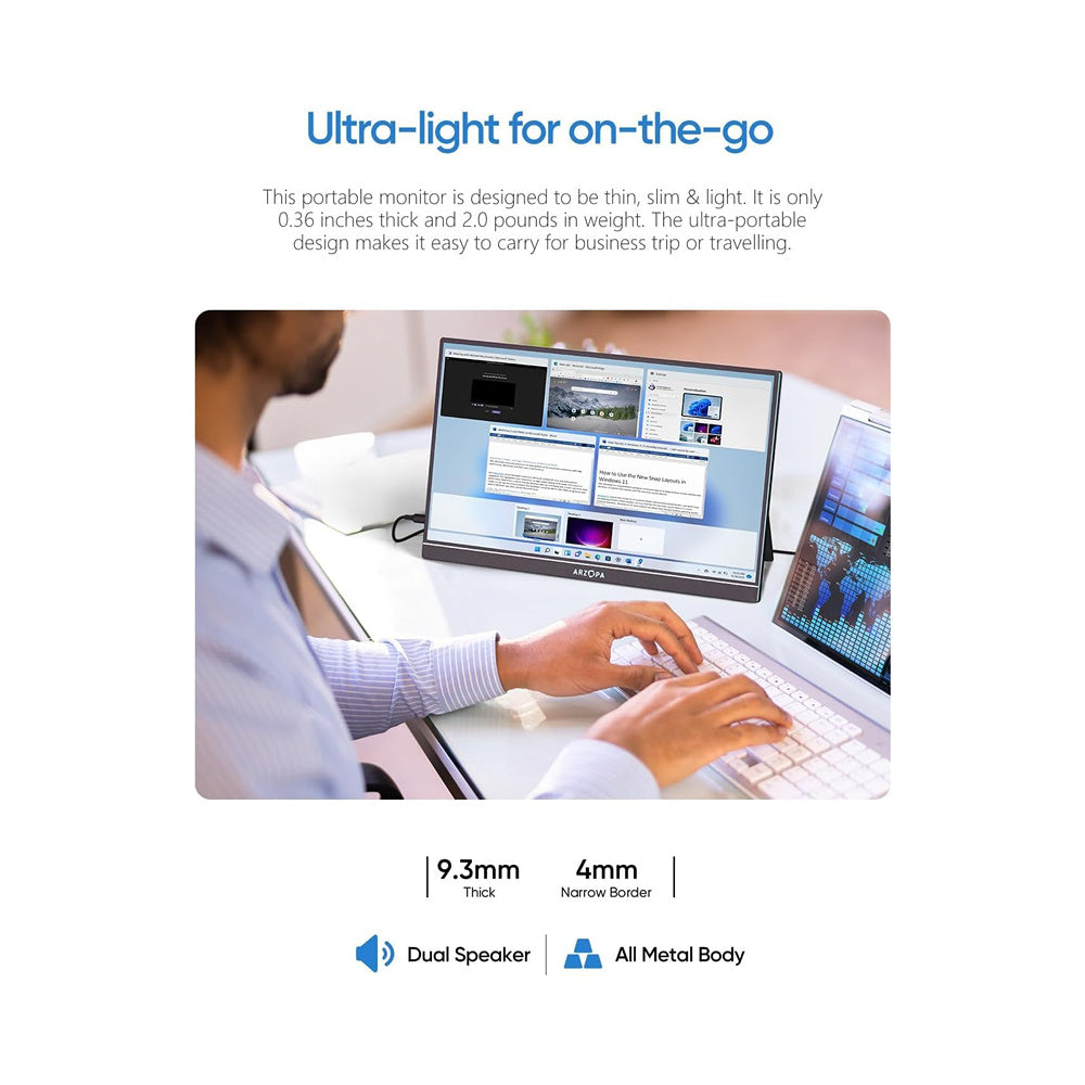 Monitor Arzopa A1M PORTATIL | 1080P 17.3'' FHD IPS LIGERO
