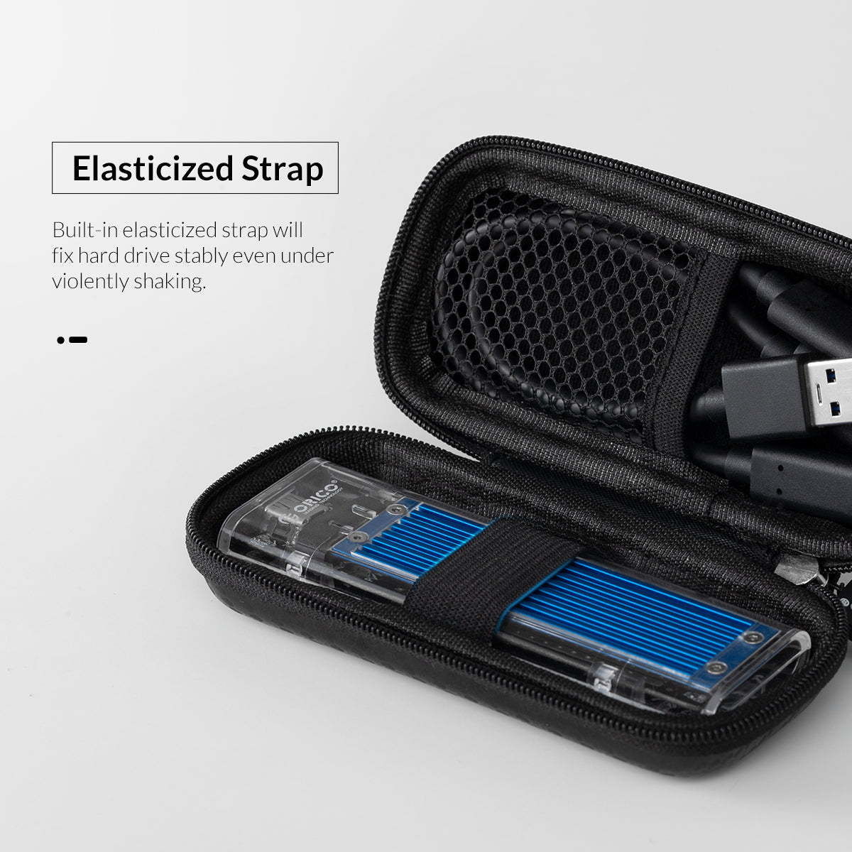 FUNDA ORICO PARA DISCO SSD M.2 Nvme Externo MATERIAL EVA NEGRO RESISTENTE (PN M2PH01-BK-BP)