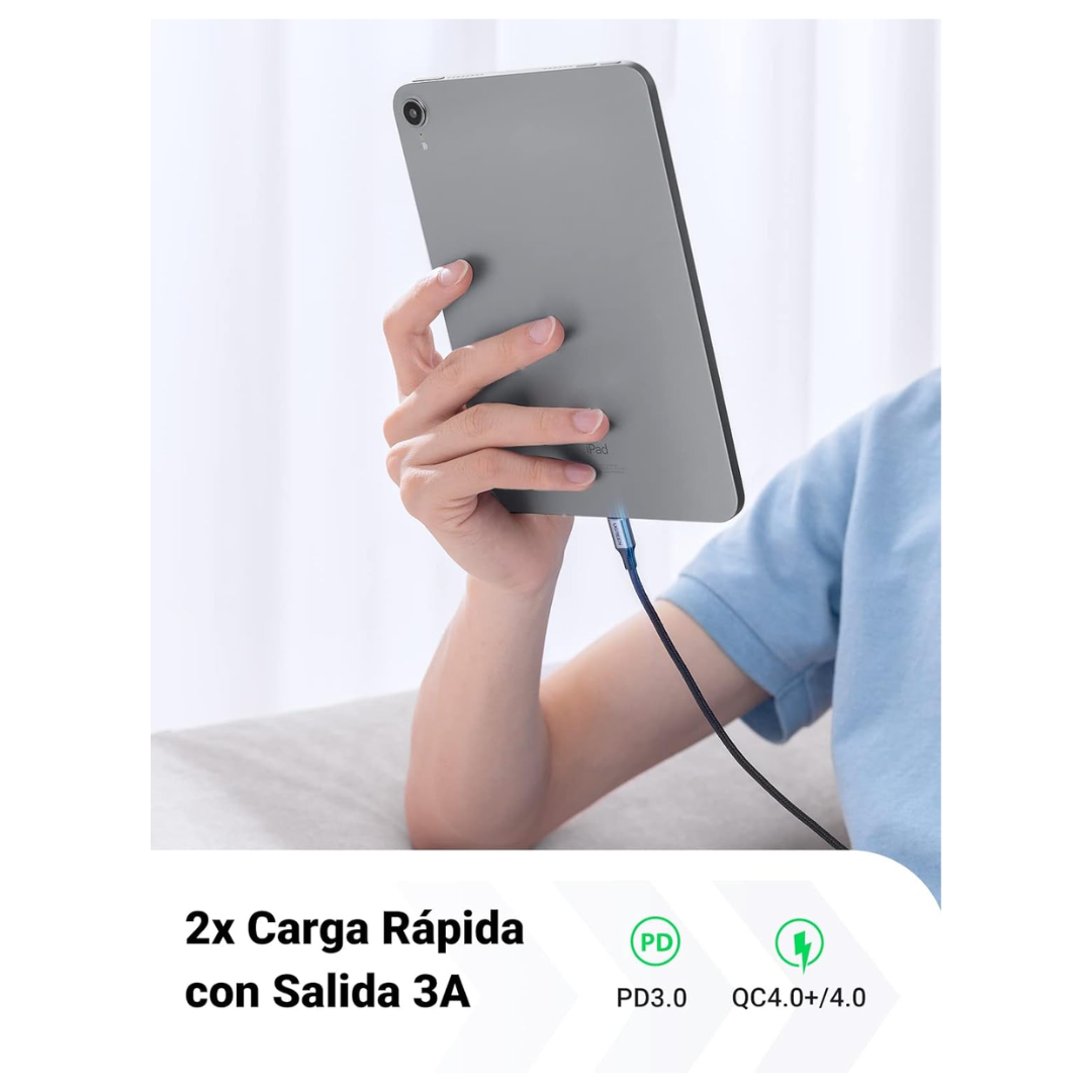 CABLE CARGADOR UGREEN USB C A USB C CARGA RÁPIDA 60W US261