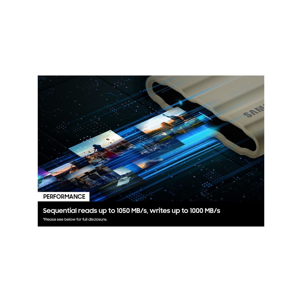 Disco SSD externo SAMSUNG T7 SHIELD 2TB 3.2 TIPO C 1050MB/S AZUL