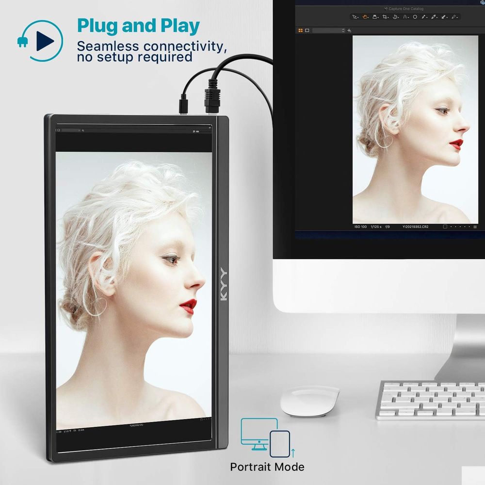 MONITOR PORTÁTIL KYY K3 15.6" IPS Full HD 1080p USB C HDMI INCLUYE FUNDA SMART