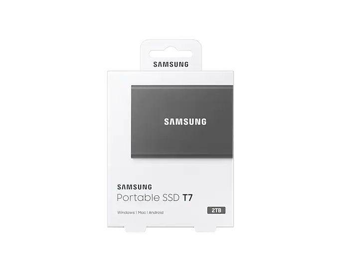 Disco duro SSD externo SAMSUNG T7 2TB 3.2 TIPO C 1050MB/S NEGRO