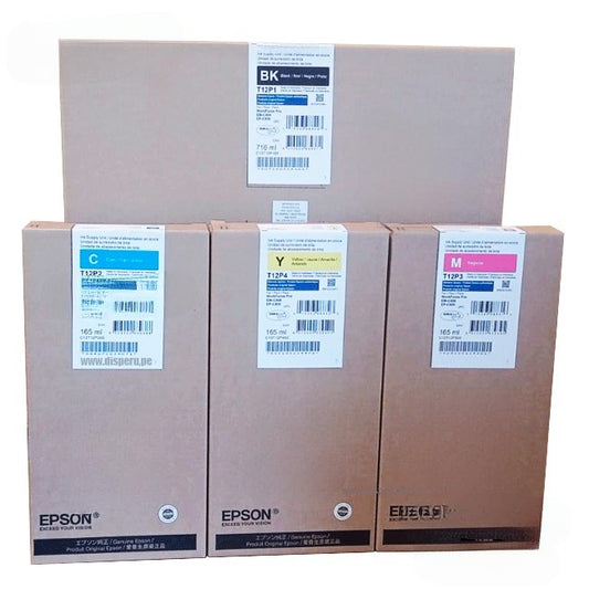 KIT X 4 BOLSA DE TINTA EPSON DURABRITE ULTRA T12P ORIGINAL CARTUCHO TINTA T12P T12P100 T12P200 T12P300 T12P400 EPSON EM-C800 EP-C800