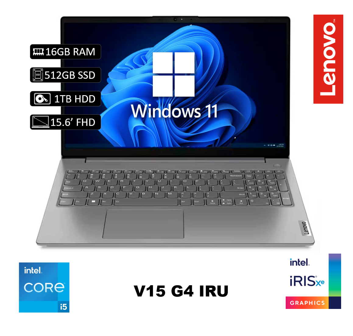 Laptop Lenovo V15 G4 I5 13420H 16gbram 512GB ssd + 1tb hdd WINDOWS 11