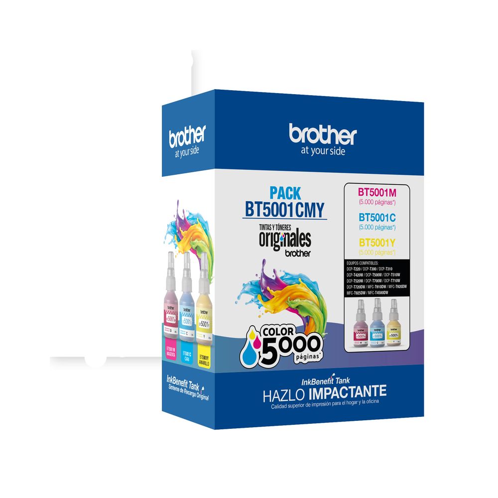 Botella de Tinta BROTHER bt5001 5001 PACK X 3 Colores