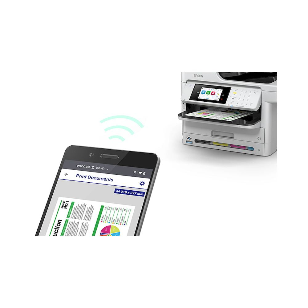 Multifuncional tinta Epson WorkForce Pro WF-C5891 imprime escanea copia fax WiFi