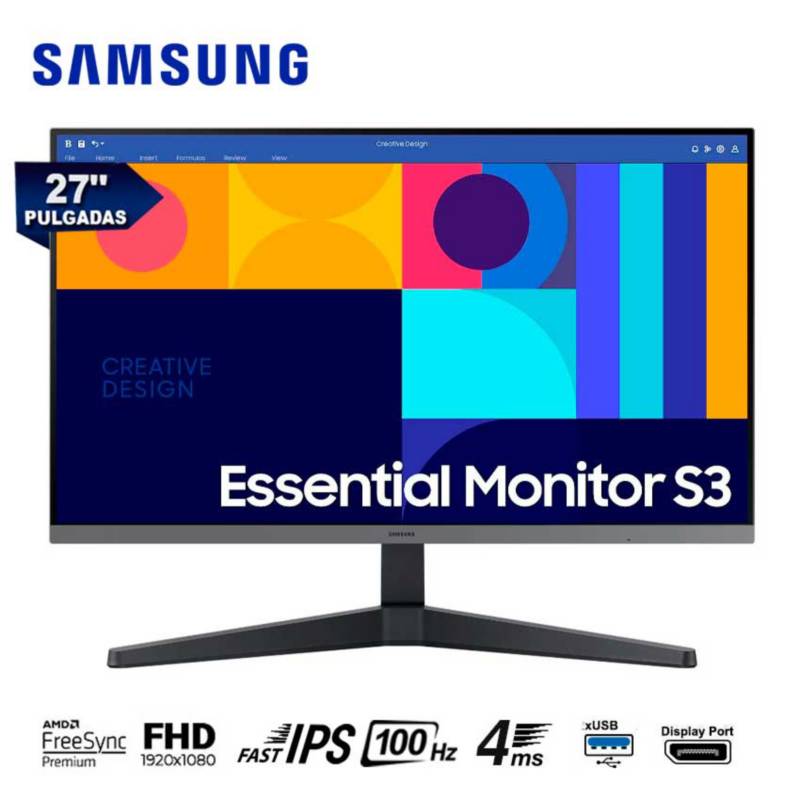 Monitor GAMER SAMSUNG LS27C330GALXPE 27' IPS FULL HD 100HZ 4MS HDMI DISPLAYPORT FREESYNC
